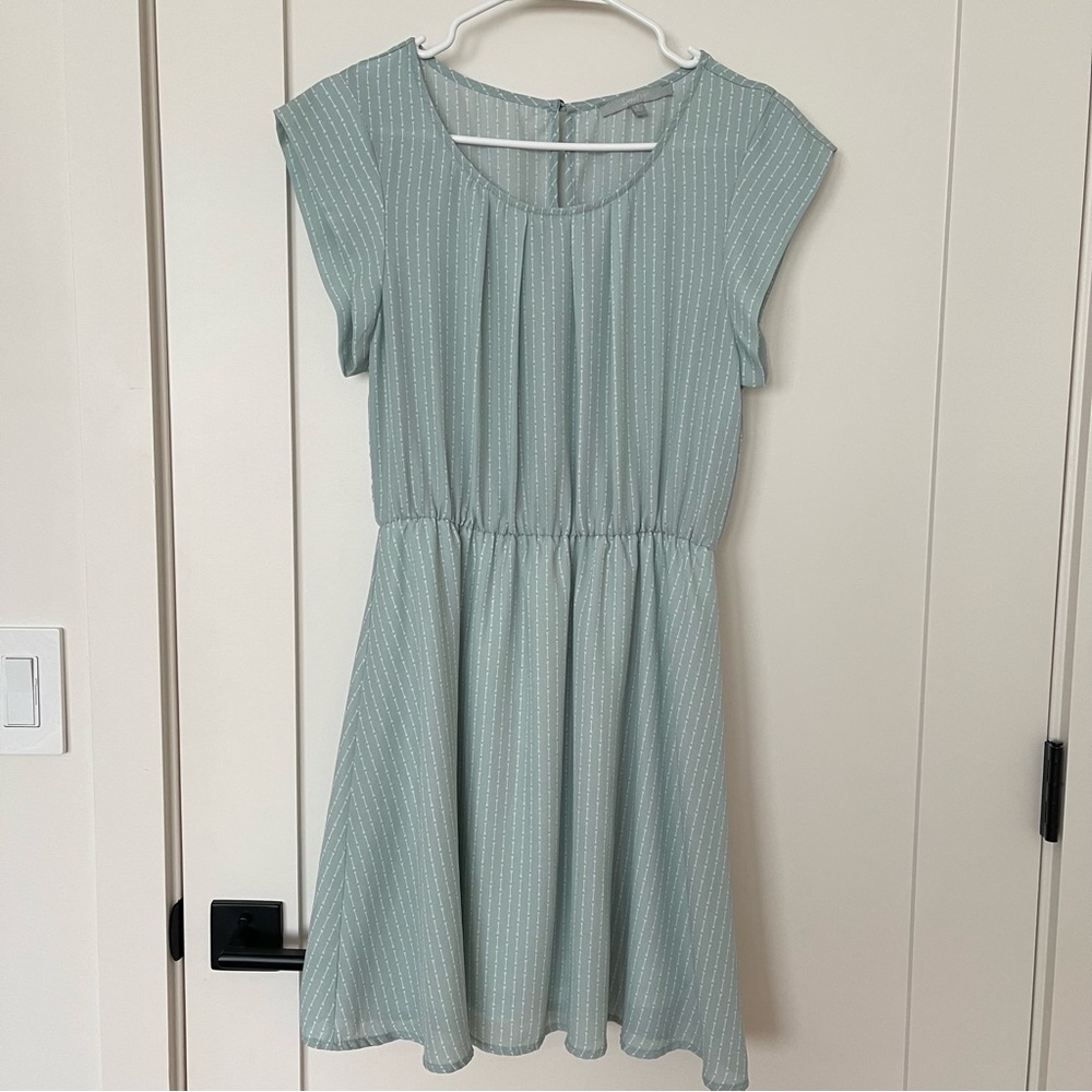 Women's Light Blue Striped Midi Dress